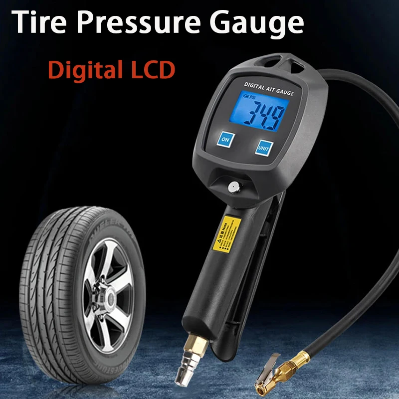 

Car Tire Manometro Tire Pressure Gauge Digital Display 0-18Kg/cm2 0-1800KPA Universal High-precision Monitoring Inflation Gun