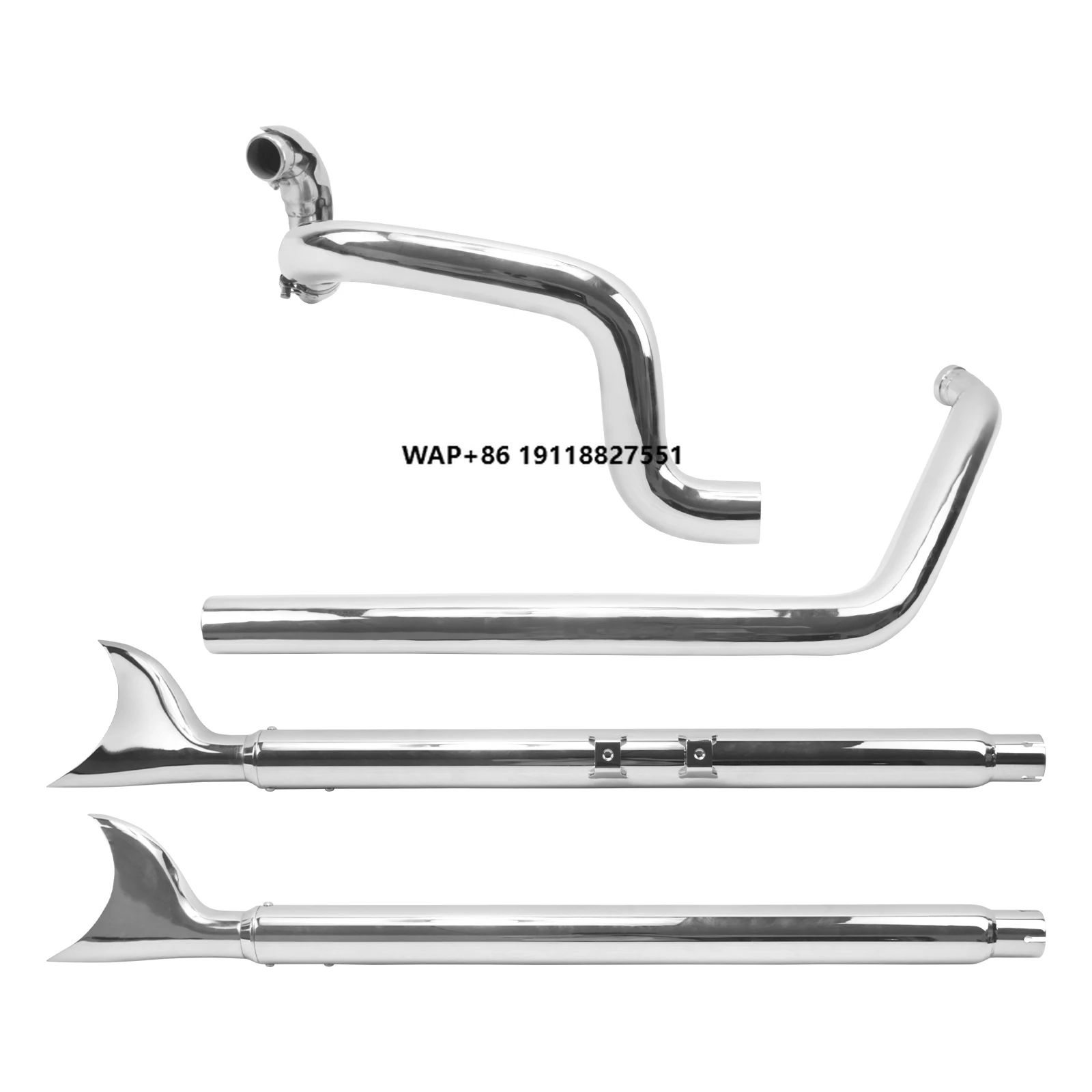 

Motorcycle Dual Exhaust System Chrome Exhaust Pipe for Heritage Softail Classic FLSTC 2007-2017 Fatboy FLSTF 07-2017 FLS