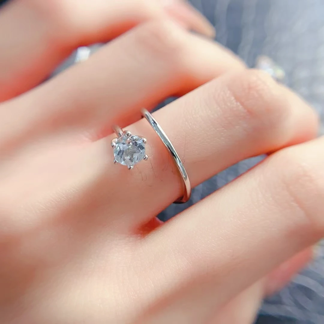 خاتم KJJEAXCMY من الزبرجد الطبيعي S925 فضي رائع مليء باللمعان بسيط وأنيق وعالي الجودة لعيد ميلاد الأكثر مبيعًا