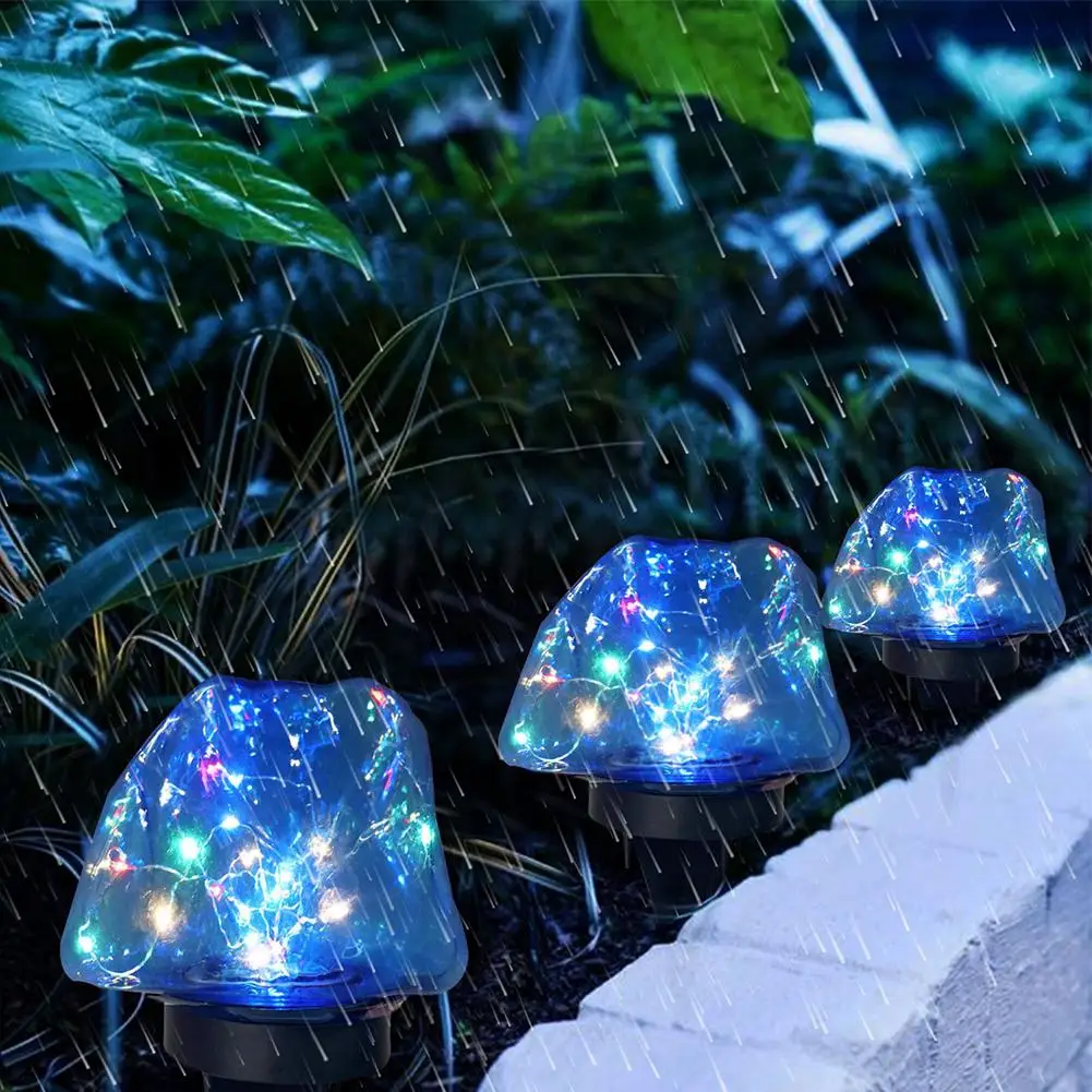 Nuova decorazione creativa per esterni lampada a stringa di pietra solare lampada da terra con inserto per la decorazione del cortile del giardino di casa impermeabile