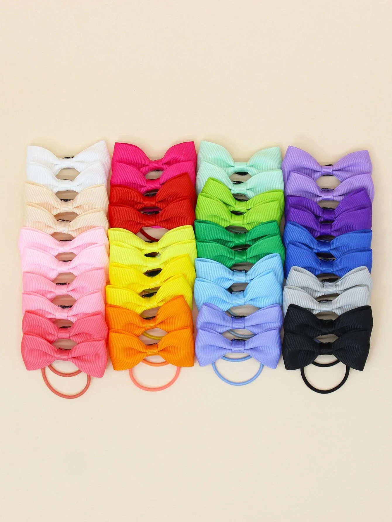 40pcs Toddler Girls Bow Decor Hair Tie