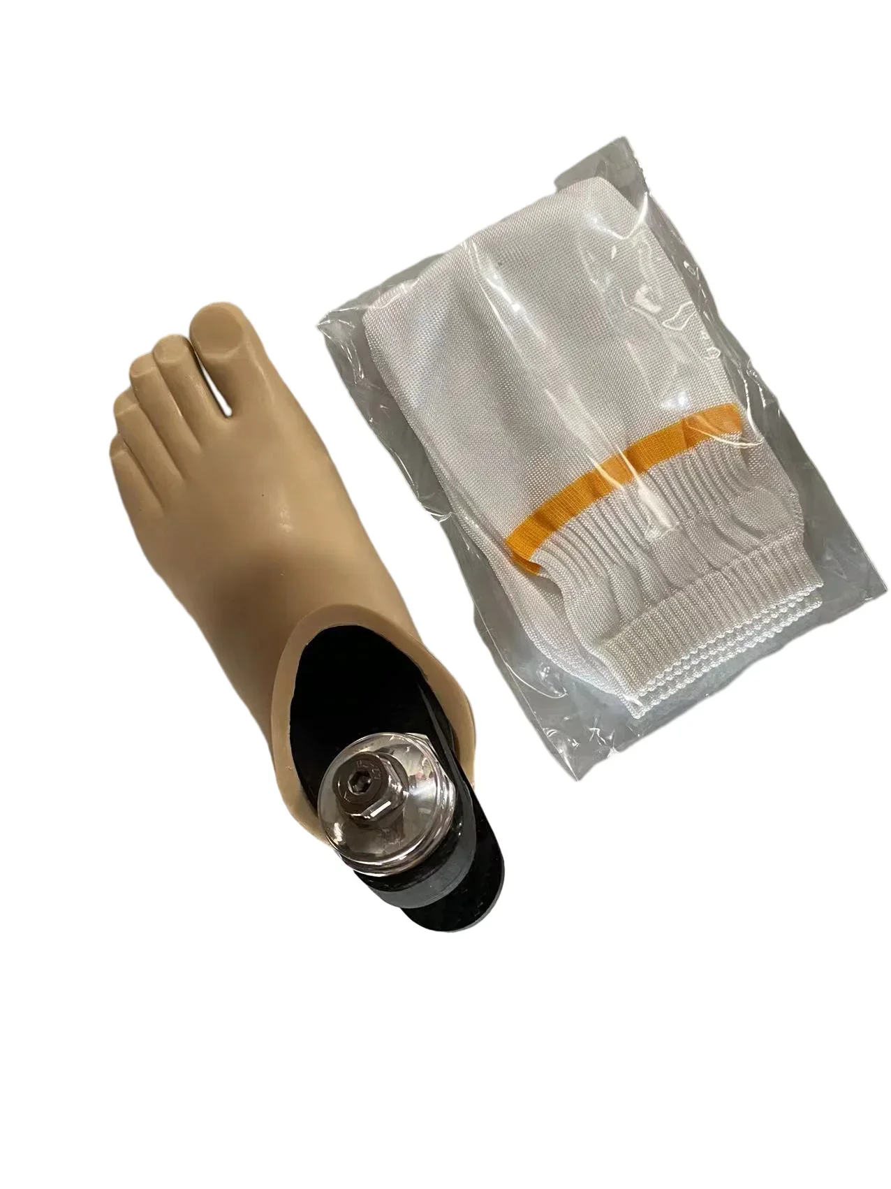 Capa de pé bege de fibra de carbono capa de pé membros artificiais orto médico joelho articulação pé escudo