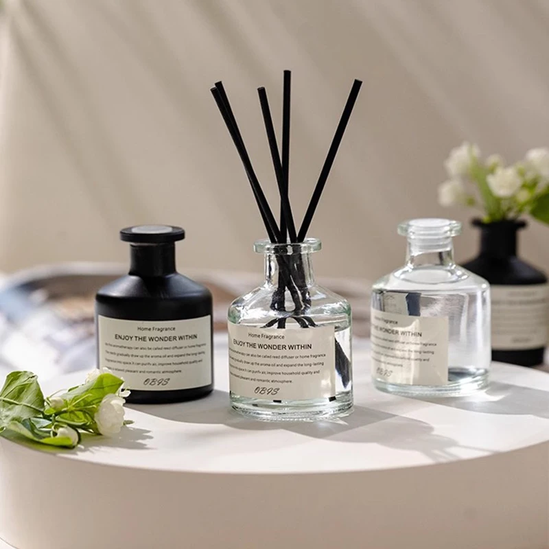 50 مللي مجموعة الروائح الخالية من النار فريزيا زيت عطري الياسمين مع ناشر القصب مكتب ديكور المنزل معطر الهواء العطر