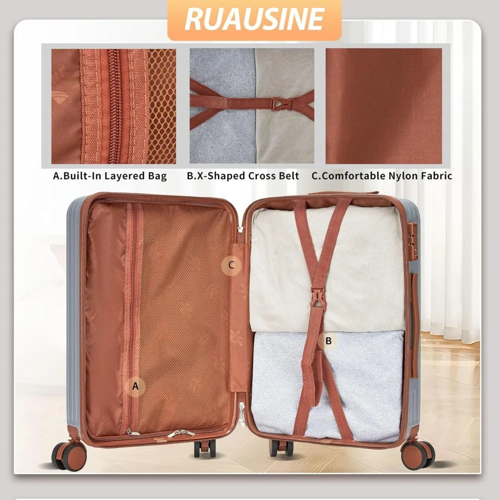 Lightweight Hardshell Spinner Carry-On Luggage, Airline Approved, Small Travel Suitcase with Durable Wheels for Efficient Mobili