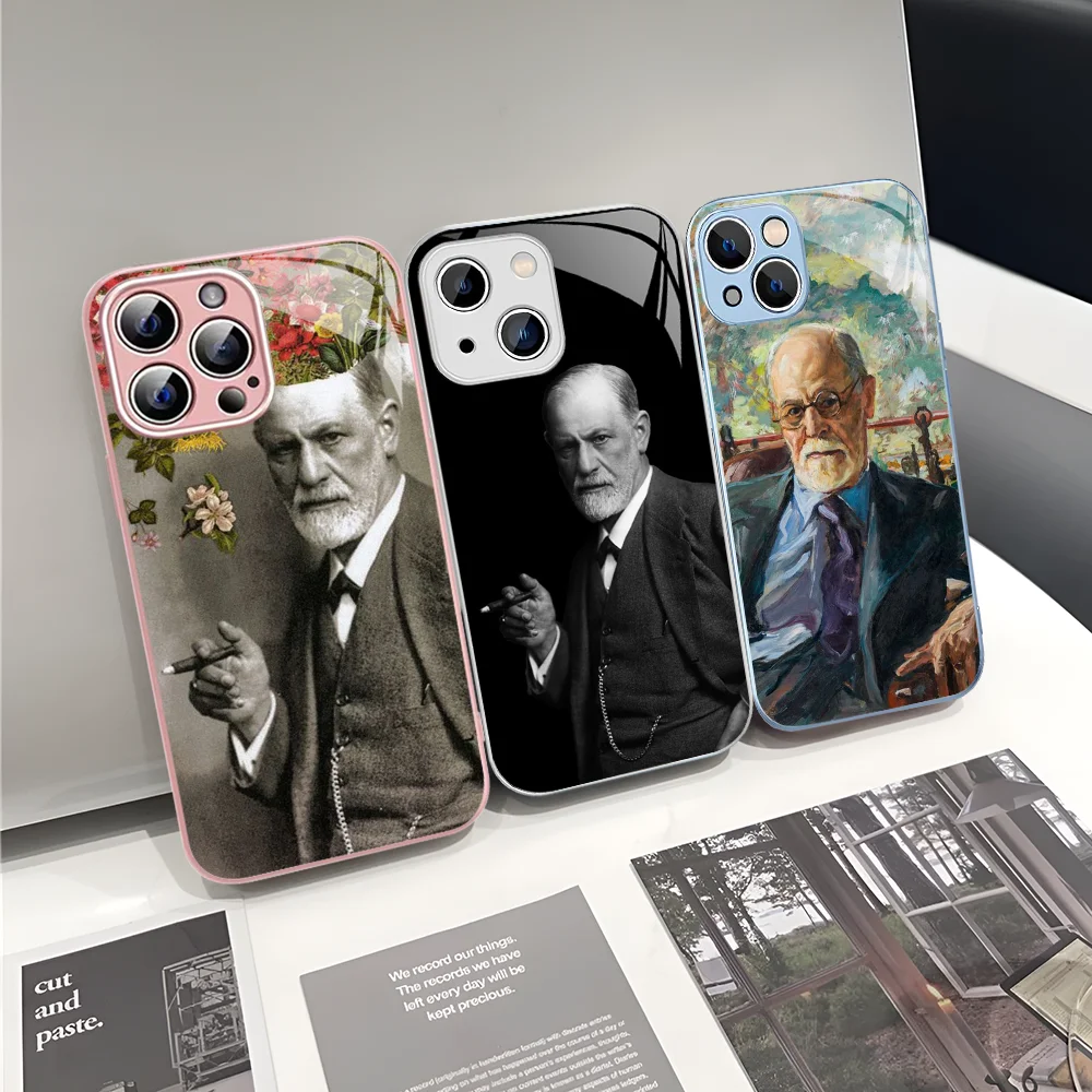 Sigmund Psychoanalysis Freud Phone Case Tempered Glass For Iphone 14 13 12 11 Pro Mini XS MAX 14Plus X XS XR Cover