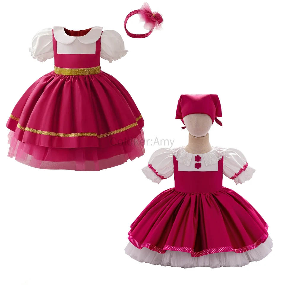 

Toddler Baby Girls Princess Costume Christmas Halloween Girl Dress With Headband Lolita Maid Dresses Bridesmaids Kids Clothing