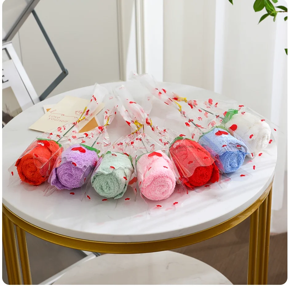 Cartoon Rose Compressed Hand Towel for Child, Cartoon Carry Gifts, 30*30cm, 24 PCs/Lot, Wholesale