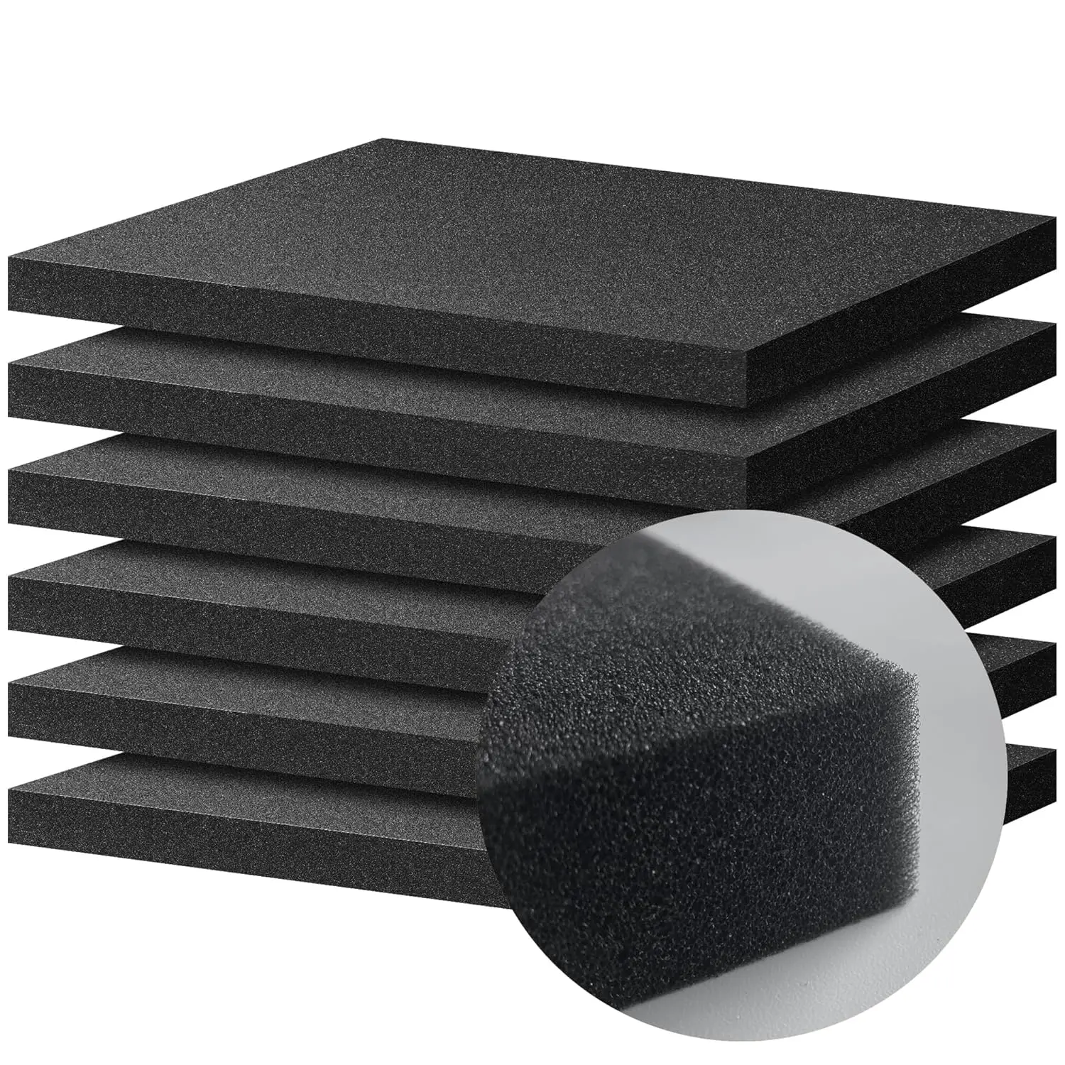 

6 PCS Polyurethane Foam Sheets 16 X 12 X 1 Inch Packing Foam Pad Black Foam Inserts for Cases Tool Foam for Cases Foam Tool Box