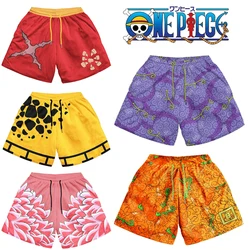 Pantalones cortos deportivos de una pieza para hombre, ropa de playa, Anime Luffy, secado rápido, entrenamiento, gimnasio, Fitness, Jogging, Verano