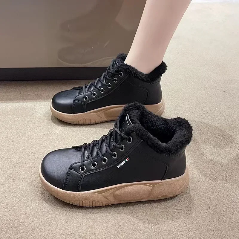 

Women's Casual Sneakers Wedges Shoes Warm Plush Shoes Autumn Winter Thick Sole Vulcanized Shoes Trend Flats High Top Ladies Shoe