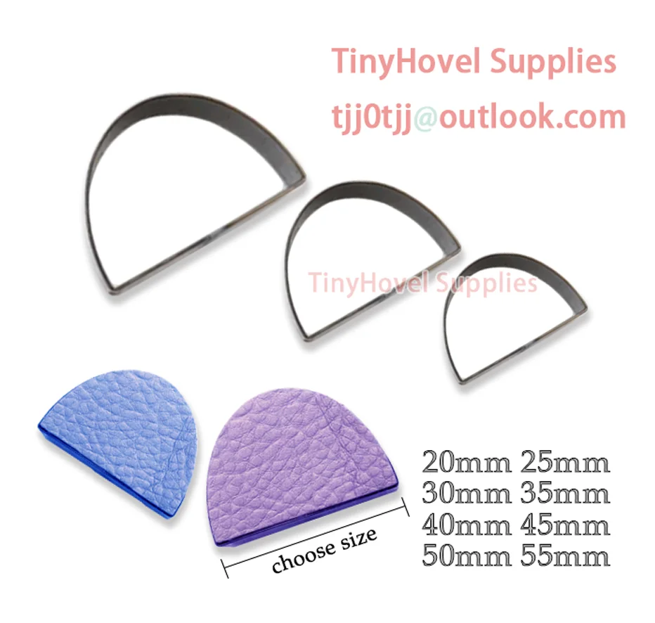 Semicircle Steel Cutting Mold for Leather, Steel Rule Die Cut, Steel Punch -Cutter for Leather Crafts, 20mm-100mm (NB050)