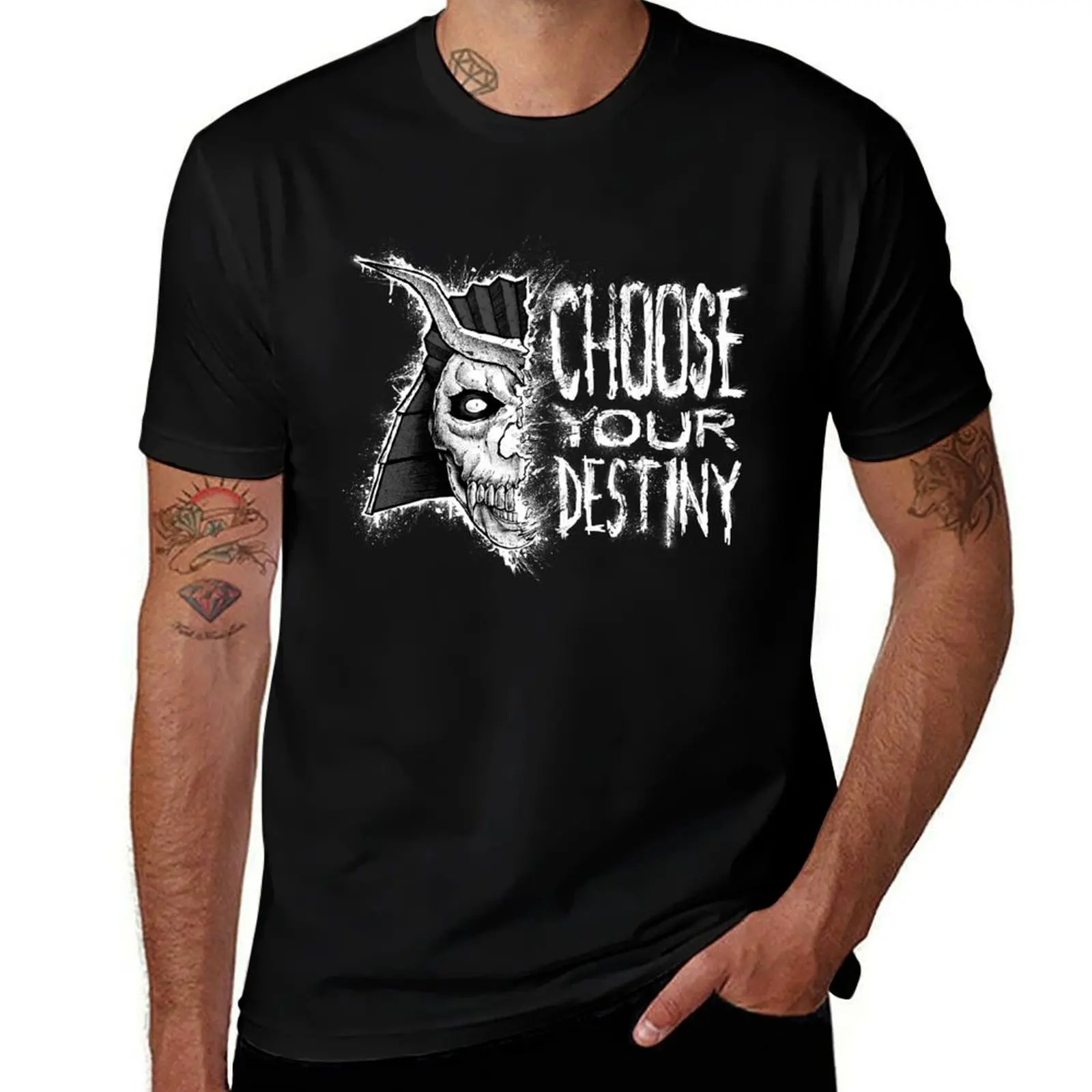 Mortal Kombat - CHOOSE YOUR DESTINY (blanc) T-shirt imprimé avec motif artistique simple