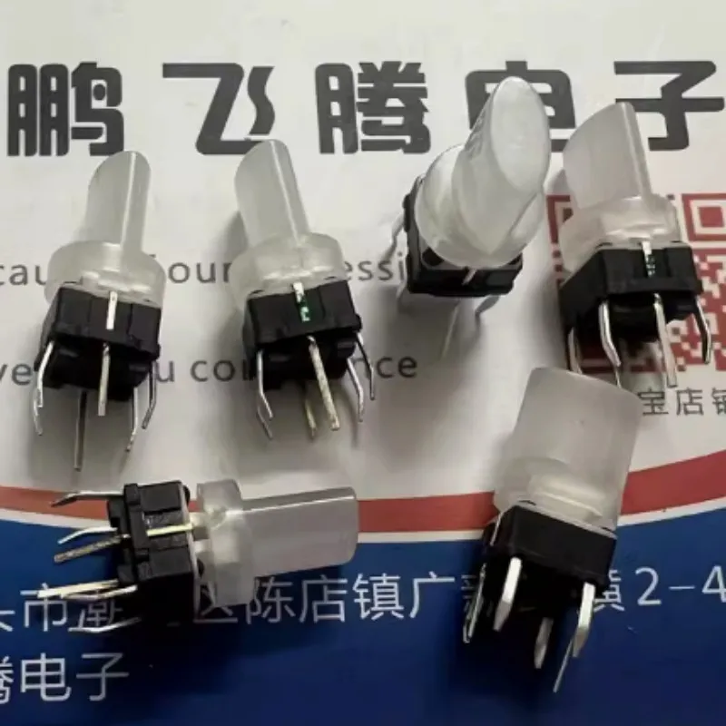 PB6149 touch switch 6*6*14 6.3*6.3*14 with light button switch green light with transparent cap flat handle