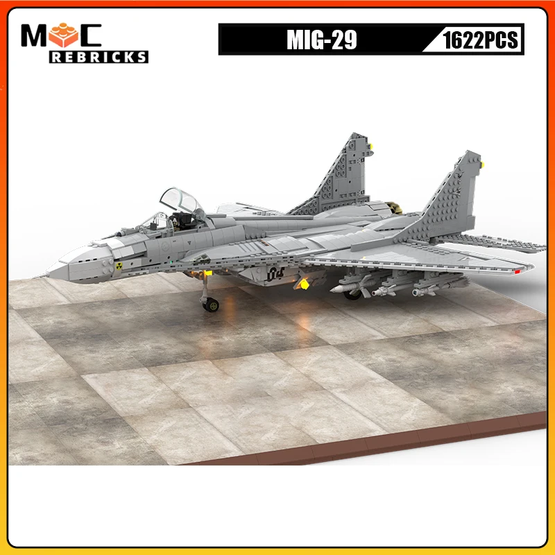 

MOC Multi-purpose Tactical Aircraft MIG-29 Military Fighter DIY Technology Building Block Model Creative Bricks Toys Kid‘s Gift