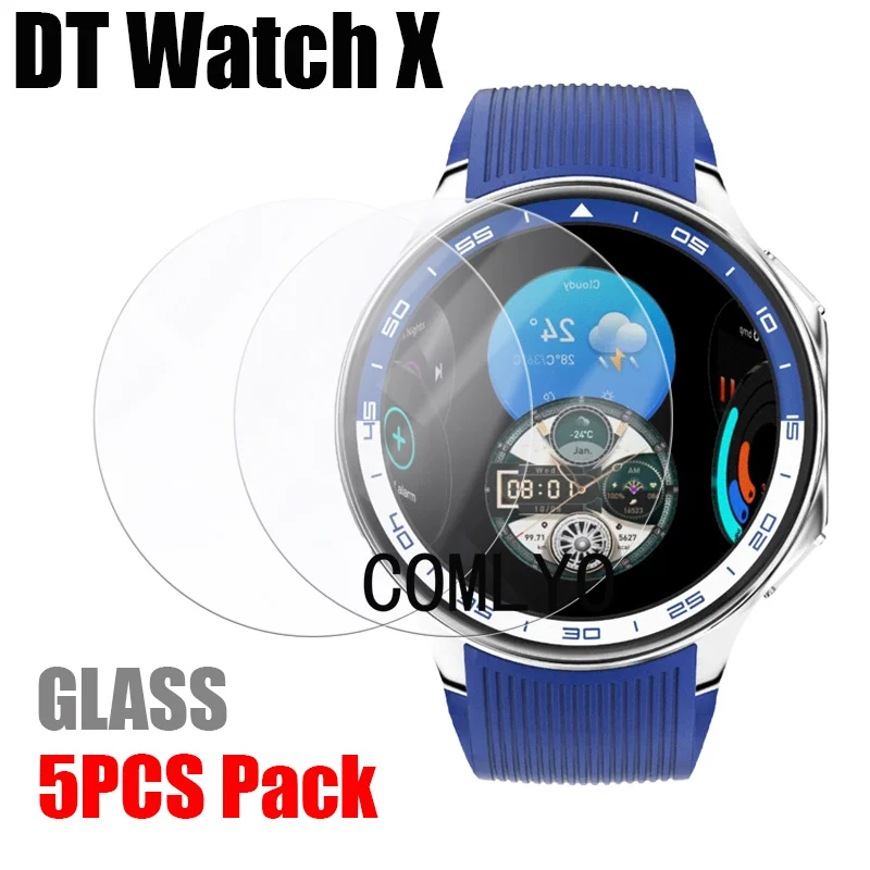 5pcs for DT Watch X Smart Watch Tempered Glass Screen Protector 9H 2.5D Film