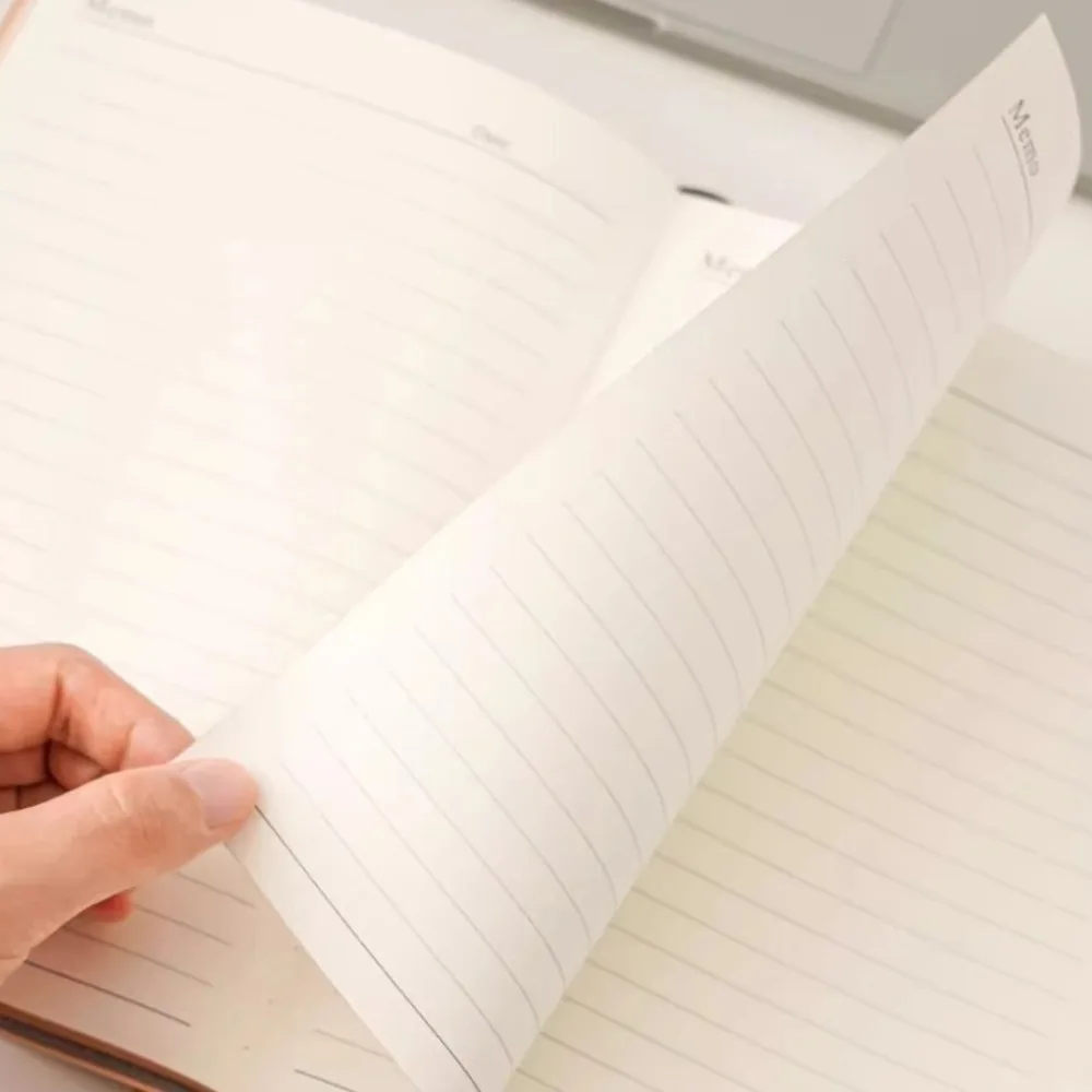 

Simple Thick Leather Notebook Litchi Leather Horizontal Line Business Notepad Exquisite Portable Student Diary Office