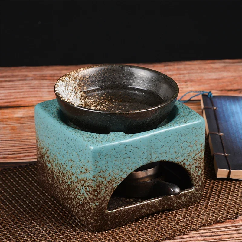 YXYMCF Tea Stove Retro Oil Incense Burner Ceramic Essential Aromatherapy Lamps Aroma Stove Home Living Room Indoor Candle Holder