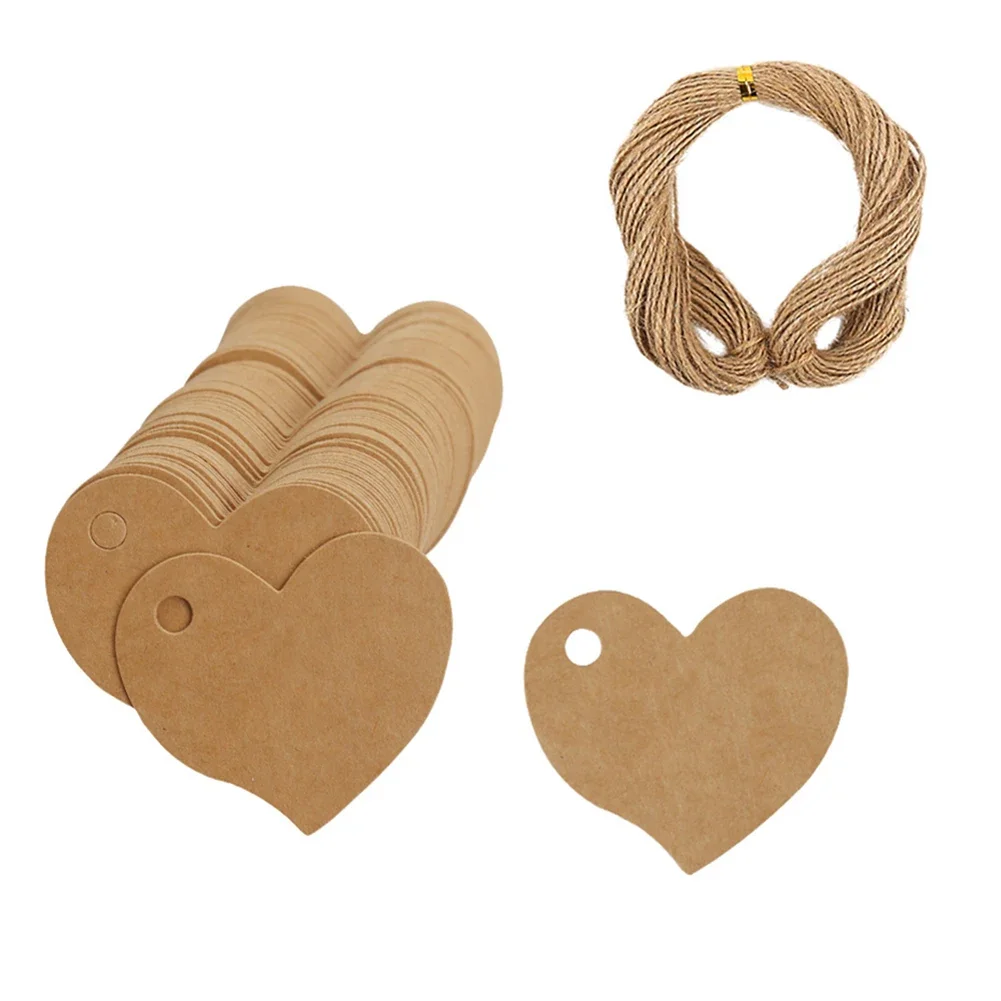 Hemp Rope Kraft Paper Label Heart Shaped Label DIY S Packaging Diy Decoration Kraft Paper Label Love Heart Shape