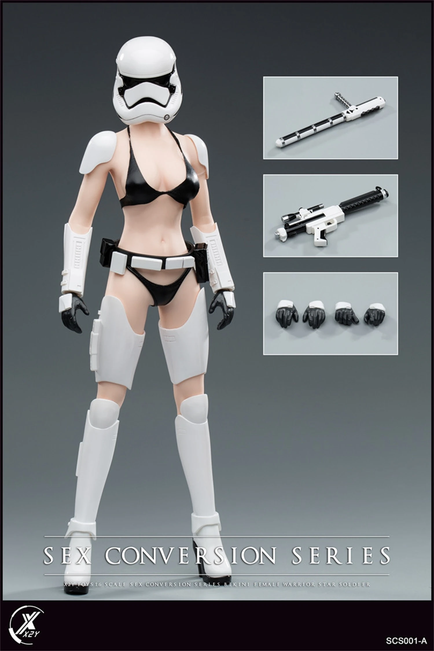 X2Y TOYS 1/6 SCS001 Interstellar Female Soldier Warrior White Bikini Clothes Set Fit for 12'' TBLeague Action Figure