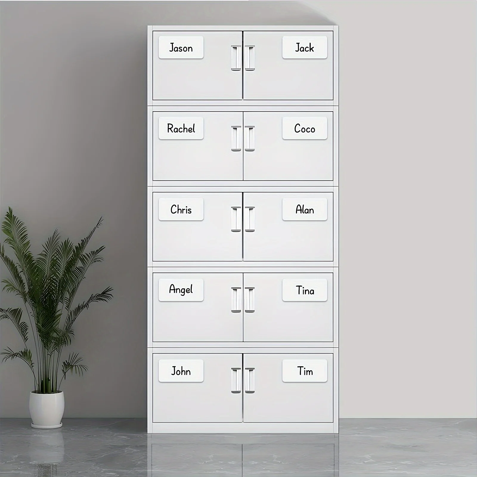 HUSPER 50 Pcs Reusable White Magnetic Labels 1.2x3.2-Inch Size Locker And Shelf Name Tag Magnets for Office School Organizing