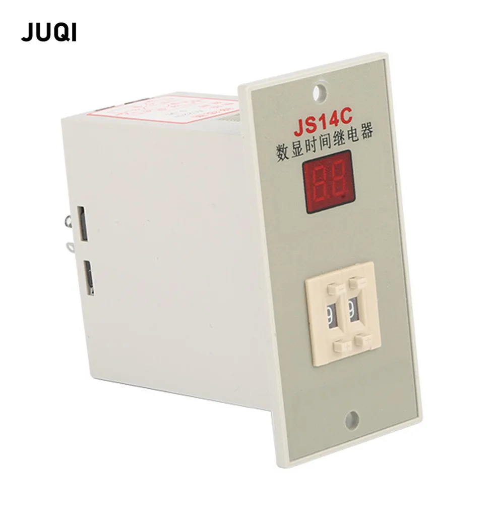 JS14C Delay Timer digital display AC220V  time relay 0~9.9S 0~99S 0~99M  Digital Programmable Timer