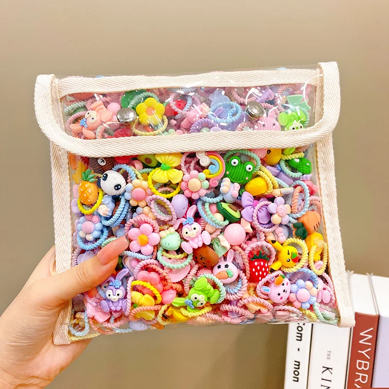 

20-40 Pieces Rubber Band for Children Cartoon Hair Band New Sweet Hair Rope Hair Accessories