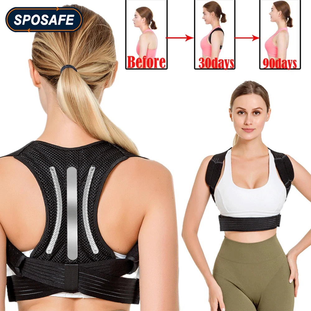 Adjustable Upper Back Brace Posture Corrector Breathable Back Support Straightener Women Men Neck Shoulder Lumbar Pain Relief