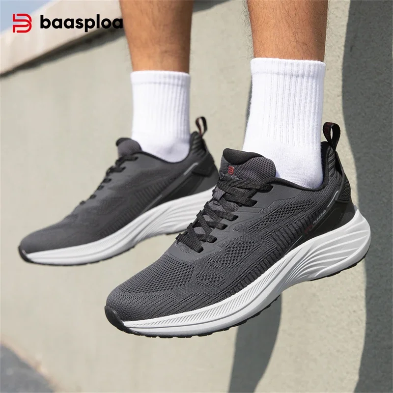 Baasploa أحذية الجري الرجالية في الهواء الطلق خفيفة الوزن المهنية الركض أحذية رياضية الذكور عادية شبكة تنفس الدانتيل متابعة أحذية رياضية #1