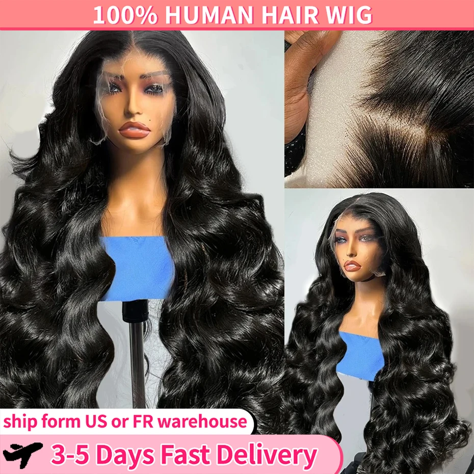 Glueless Wigs Human Hair Pre-Cut 6x4 5x5 Lace Closure Remy Body Wave Human Hair Lace Frontal Wig Easy Ready Wear Pre Plucked