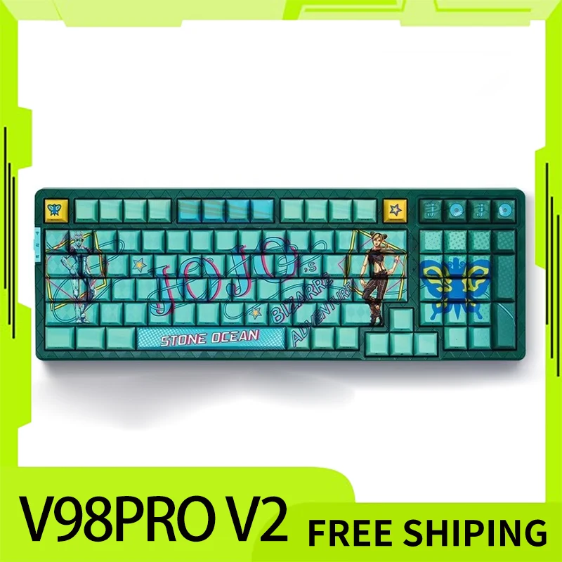 Vgn V98pro V2 Keyboard Three-Mode Customization Gasket 8000mah Low Latency Wireless Gaming Mechanical Keyboard For Pc Gamer Gift