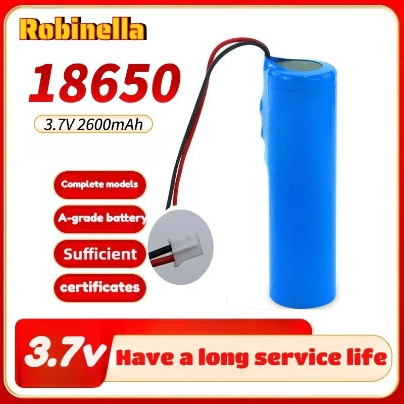 3.7 فولت 18650 2600 مللي أمبير بطارية ليثيوم قابلة للشحن ل مصباح ليد سمّاعات بلوتوث ماكينات حلاقة مشابك شعر بطاريات PH2.0-2P التوصيل