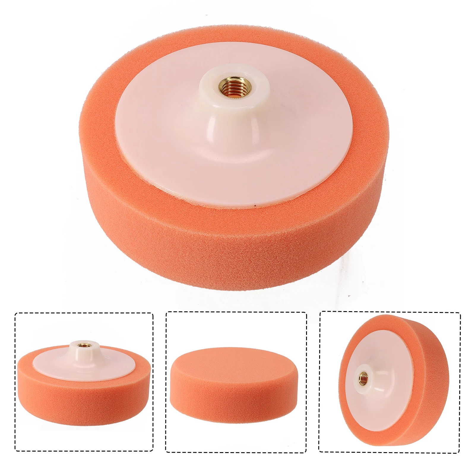  6 Inch 150mm Car Polishing Sponge Polishing Foam Buff Head Pad M14- Backing Plate Orange Polishing For Car Polishing