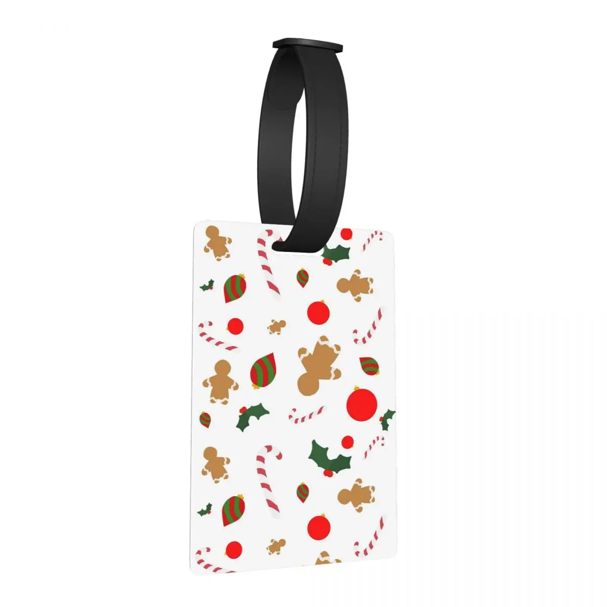 

Christmas Gingerbread Holiday Pattern Luggage Tags Suitcase Accessories Travel Baggage Boarding Tag Label Holder ID Name Address