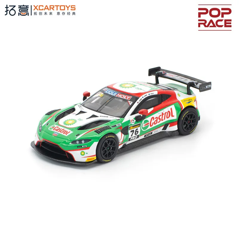 (Pre-Order) Xcartoys x Pop Race 1:64 Vantage GT3 Barthurst 12H 2020 green Diecast Collector's Vehicle Model Car
