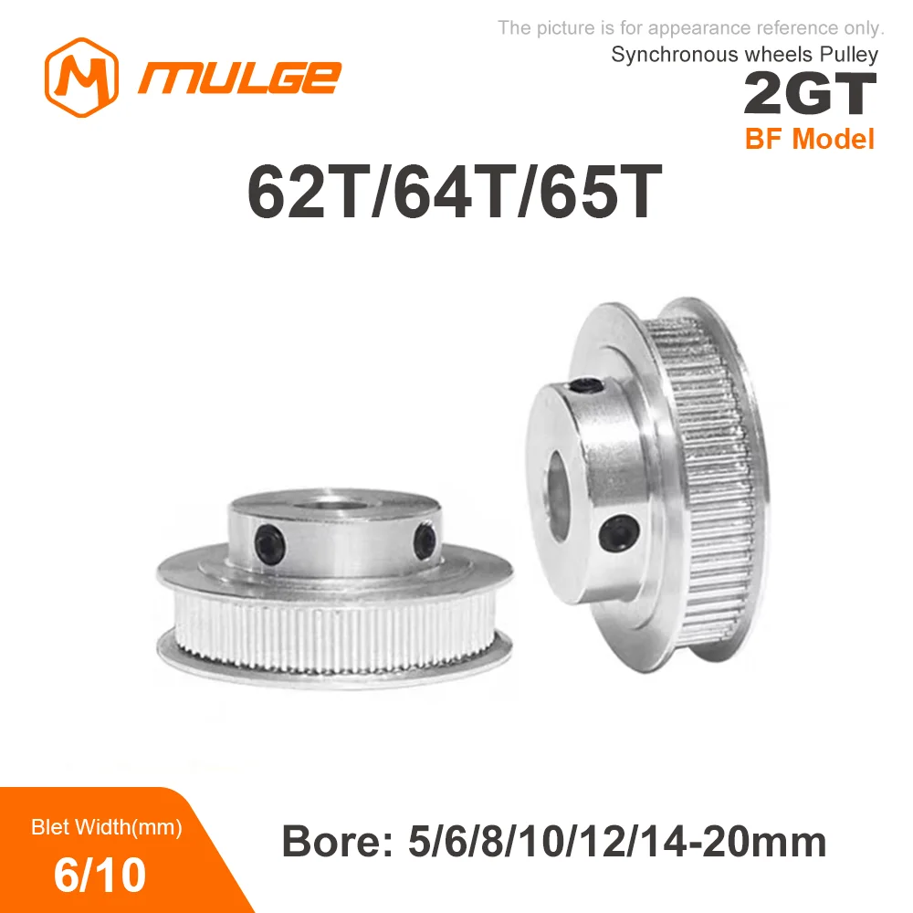 

BF 2GT 62T/64T/65Teeth Timing Belt Pulley Width 7/11mm Bore 5/6/8-20mm GT2 62T/64T/65T Gear Synchronous Wheel 3D Printer Parts