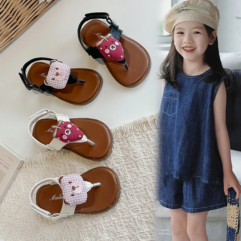 2026 Korean-style New Fashion Retro Flops Kids Sandals Comfort Anti Slip Boys Girl Flat Beach Shoes Simple Versatile Slippersers
