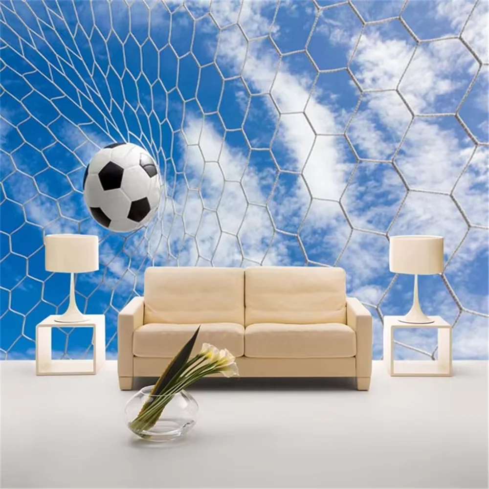 Custom Wholesale  photo mural football wallpaper murals sofa background soccer wall paper mural wallcoverings papel de parede