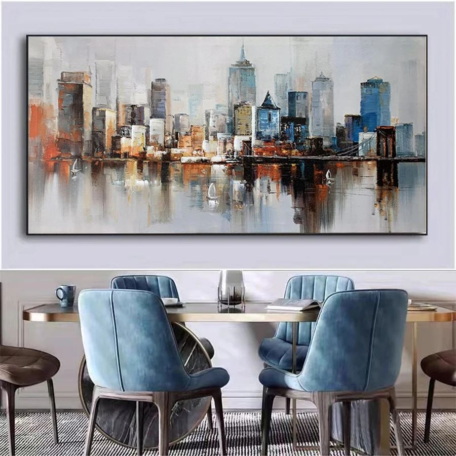 Diamond Painting Abstract Urban Landscape of Modern New York City Full Drill DIY Diamond Embroidery Mosaic Home Decor