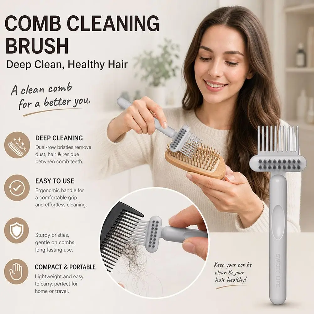 Hair Brush Cleaner Tool Airbag Comb Cleaning Hook Mini Remover Stainless Steel Rake Detangler Massager Curl Hairbrush Broach