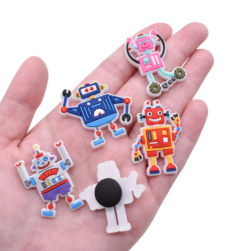 New Product Charming Trendy Space Robot Alien PVC Shoe Charms Fashion Removable DIY Decor Ornaments For Clogs Best Holiday Gift