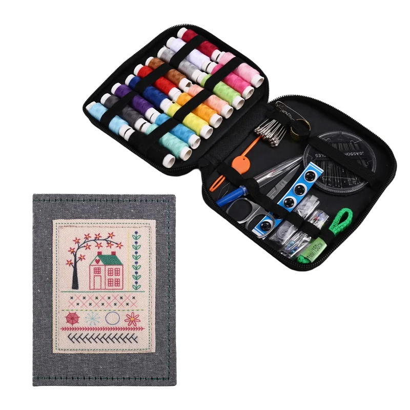 ABKS-DIY Stitch Book With Tool Set,Embroidery Felt Book With Needle And Thread Sewing Patterns For Beginners,Embroidery Gift