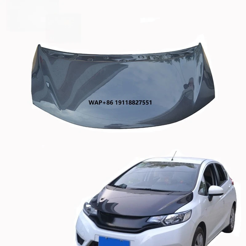 

New Carbon Fiber Front Engine Hood Cover Bonnet for Fit Jazz GK5 GP5 2014-2019 Car Parts