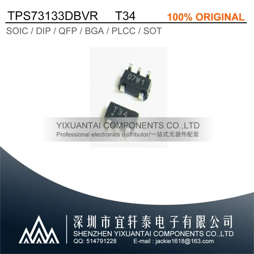 DIY 10PCS/LOT   New Original  TPS73133DBVR  T34   3.3V 150mA LDO Voltage Regulator 1.7V-5.5V SOT-23-5 Low Dropout IC