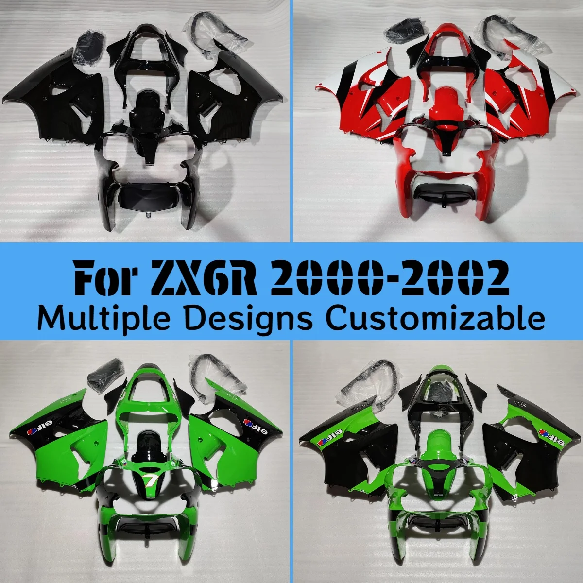 

ZX6R 2000 2001 2002 обтекатели для Kawasaki ZX 6R 00 01 02, аксессуары, комплект обтекателей для мотоцикла по индивидуальному заказу