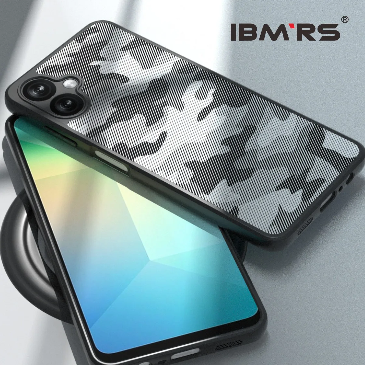 حافظة IBMRS لهاتف Samsung Galaxy A06، [مضادة للصدمات العسكرية] وغطاء مموه غير لامع مضاد للصفرق، مقاوم للزيت ومضاد لبصمات الأصابع