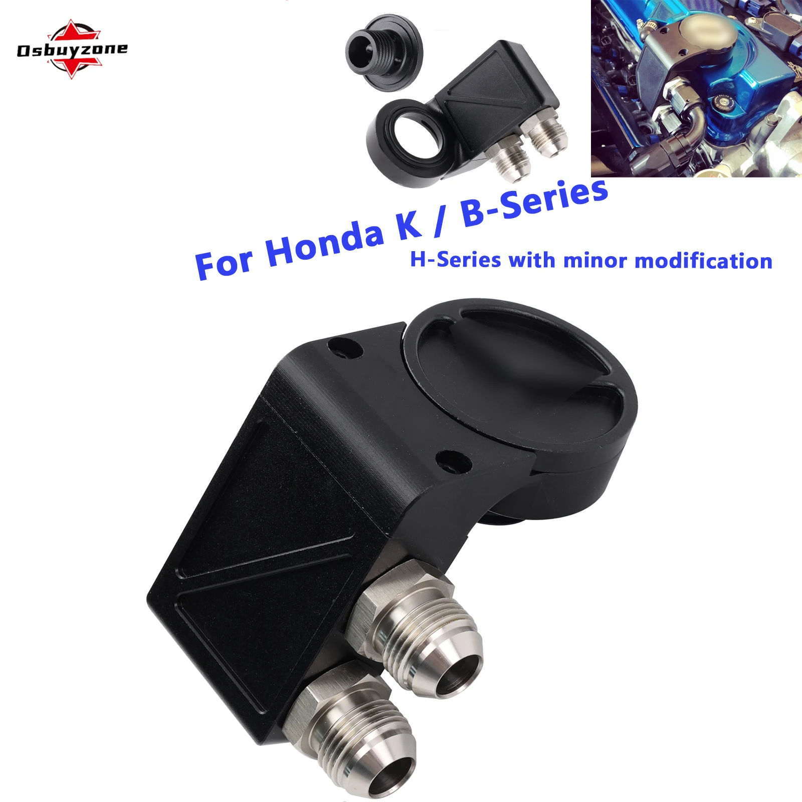 Performance Engine Swap Billet Quick Ultra Vent Oil Valve Cap 10AN Fitting Valve Cover for B K Series Honda （ H-Series Modify ）