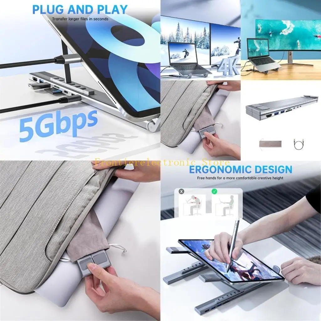 

Концентраторы G8DB типа C с 4K, USB3.0, зарядкой PD100W, устройством чтения карт SDTF, многопортовыми подключениями для