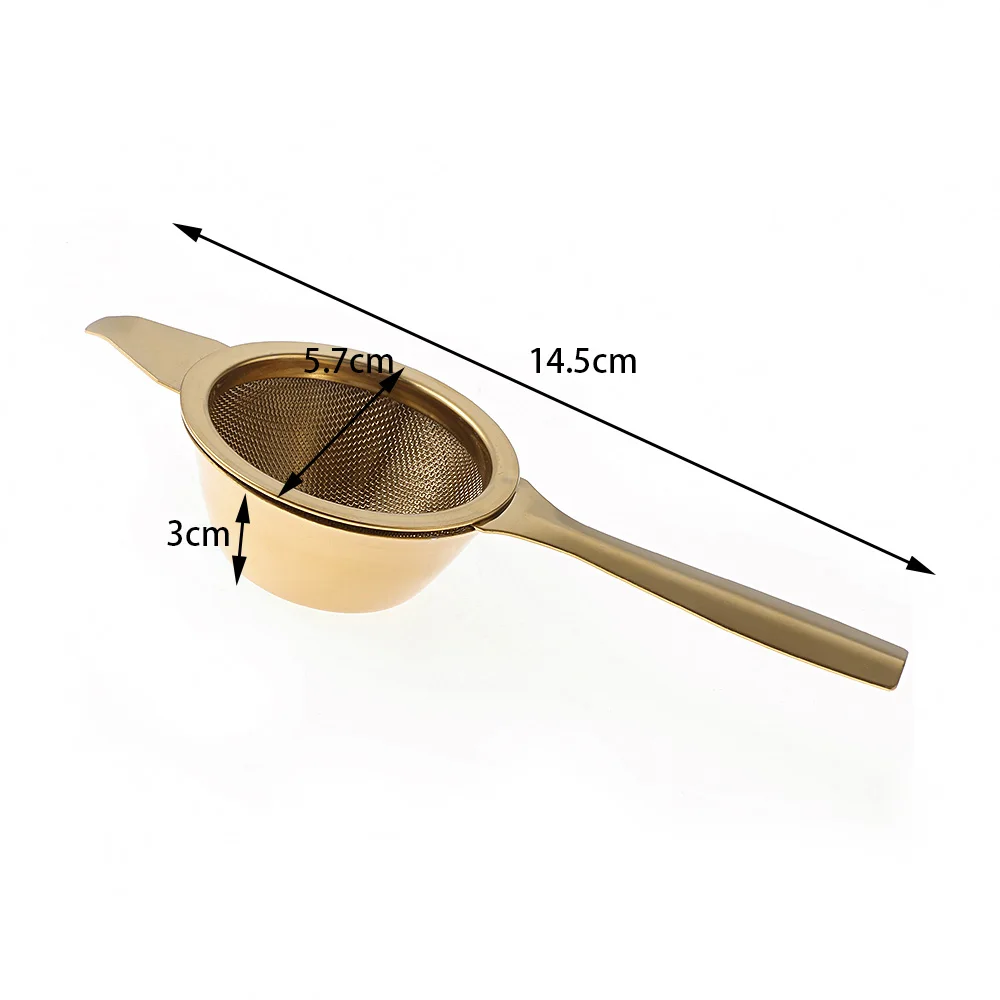 Pratical 1set filtri per colino da tè fini Kongfu colino in rete di acciaio inossidabile infusore per teiera riutilizzabile con manico