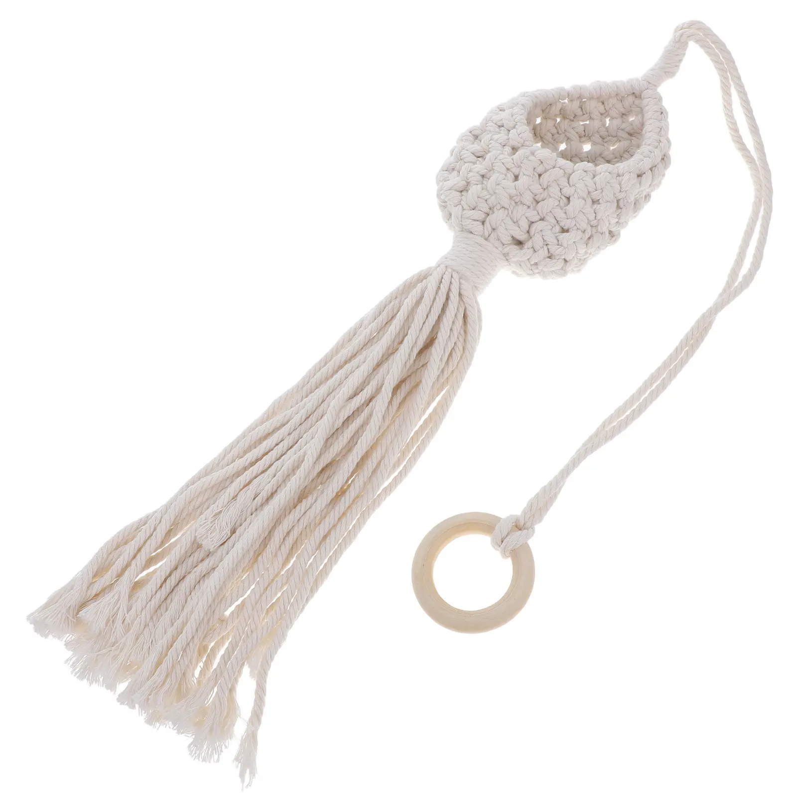 Braided Bird Nest Shaped Macrame Hanging Plant Pot Holder Air Plant Hanger Wall Basket Decorative for Indoor Room