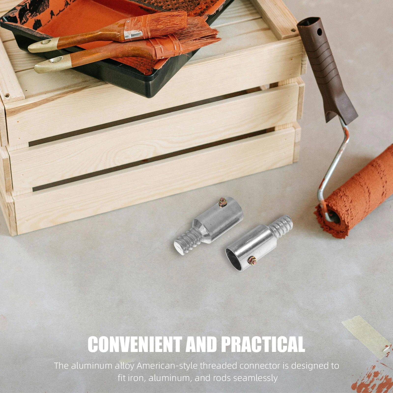 

1 set American Threaded Connectors for Iron Aluminum Wood Poles Handle Replacement Tips Broom Mop Extension Adapter